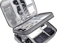 House of Quirk Electronics Accessories Organizer Bag, Universal Carry Travel Gadget Bag for Cables, Plug and More, Perfect Size Fits for Pad Phone Charger Hard Disk - Dark Blue (polyester, pack of 1)