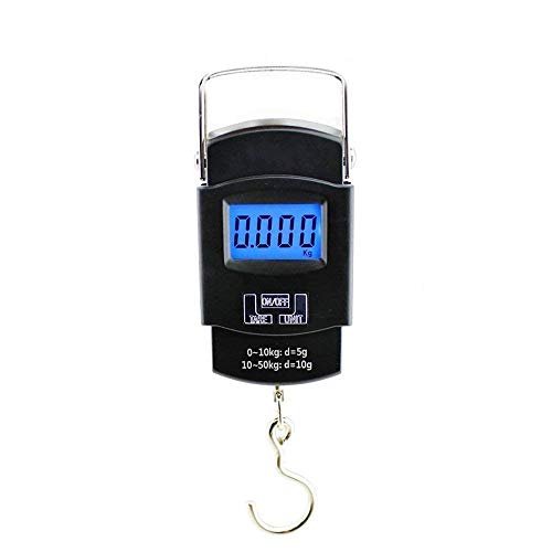 Aliston Electronic Portable Fishing Hook Type Digital LED Screen Luggage Weighing Scale, 50 kg/110 Lb (Black)