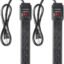 Amazon Basics 6-Outlet, 200 Joule Surge Protector Power Strip, Pack of 2, Rectangle, 2 Foot, Black