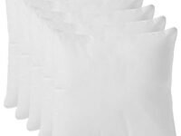 Amazon Brand - Solimo Microfiber Filled Cushion ( White, 16 x 16 inch, Set of 5 )