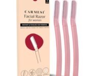 Carmesi Reusable Face Razor for Women Facial Hair- 3 Razors | Instant & Painless Hair Removal | For Eyebrows, Upper Lip, Forehead, Peach Fuzz, Chin and Sideburns | Dermaplaning Tool