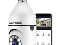 Conbre LightXR 360° Series 1080p HD WiFi Light Indoor Wireless IP Camera,Fish Eye 360 Degree Mini Lamp IR CCTV Home Security Nanny Light Camera