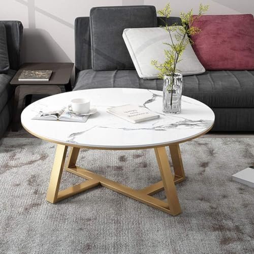 FLIPSSHOPPEE Side Table Simple Nesting Coffee Table for Living Room Sofa Side Cabinet Balcony Nesting Round Center Table Corner Table Bedside Table (Golden White)