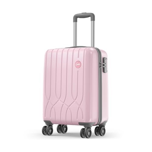 Genie Swing Trolley Bag Small Size, 56 cms Marshmallow Pink Hard Side Travel Bag for Women, 8 Wheel Luggage Suitcase for Travelling, Cabin-Friendly, Scratch Resistant, Small Trolley Suitcase