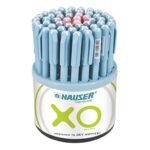 Hauser XO 0.7mm Ball Pen Tumbler | Sleek Body & Minimalistic Design | Matt Finish & Solid Body Type | Low Viscosity Ink With Ultra Durable Tip | Blue, Black & Red Ink, Pack of 50 Pens