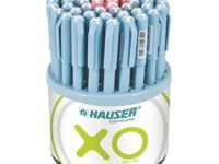 Hauser XO 0.7mm Ball Pen Tumbler | Sleek Body & Minimalistic Design | Matt Finish & Solid Body Type | Low Viscosity Ink With Ultra Durable Tip | Blue, Black & Red Ink, Pack of 50 Pens