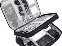 House of Quirk Electronics Accessories Organizer Bag, Universal Carry Travel Gadget Bag for Cables, Plug and More, Perfect Size Fits for Pad Phone Charger Hard Disk - Dark Blue (polyester, pack of 1)