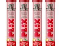 PLIX - THE PLANT FIX Apple Cider Vinegar 15 Effervescent Tablet, ACV with mother for weight loss and easy digestion, vitamin B6 & B12, Pack of 4 (Apple), 100% vegan, Easy to carry & consume