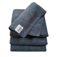 SOFTSPUN Microfiber Cloth - 4 pcs - 40x40 cms - 340 GSM Grey! Thick Lint & Streak-Free Multipurpose Cloths - Automotive Microfibre Towels for Car Bike Cleaning Polishing Washing & Detailing.