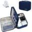 Seagull Flight Of Fashion Double Layer Electronic Gadget Organizer Case , Cable Organizer Bag for Accessories with Mobile Stand - 27 X 20 X 9 cm - Navy Blue - Model 1