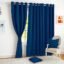 Story@Home Blackout Curtains 7 Feet Long Set of 2 Room Darkening Door Curtain Plain, Navy Blue