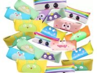 TRU TOYS Cute Eyes Pencil Pouch Case, School Stationery Eye Embossed Zipper Travel Pouch, School Supplies for Kids, Multi-Purpose Portable Large Capacity Organizer, Birthday Return Gift (Pack of 20)