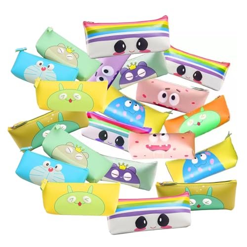 TRU TOYS Cute Eyes Pencil Pouch Case, School Stationery Eye Embossed Zipper Travel Pouch, School Supplies for Kids, Multi-Purpose Portable Large Capacity Organizer, Birthday Return Gift (Pack of 20)