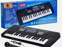 VEBETO Kids Piano with Mic (1 Year Extended Warranty) 37 Keys 8 Rhythms 8 Tones 6 Demos Portable Electronic Keyboard Toy Beginners Educational Songs Recording Musical Toys Age 3 to 5 Years Boys Girls