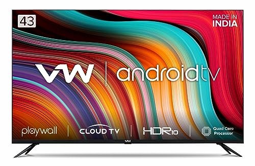 VW 109 cm (43 inches) Playwall Frameless Series Full HD Android Smart LED TV VW43F1 (Black)