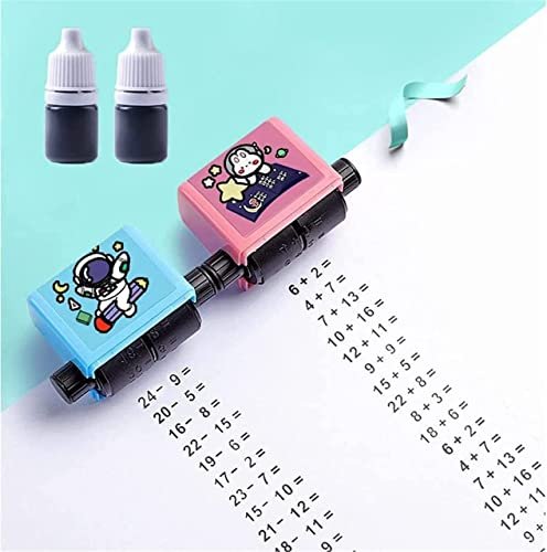 Vakra Addition and Subtraction Teaching Stamps for Kids,Roller Design Digital Teaching Stamp Math Stamps Practice Tools Within Supplies Educational Toy for Preschool Home School