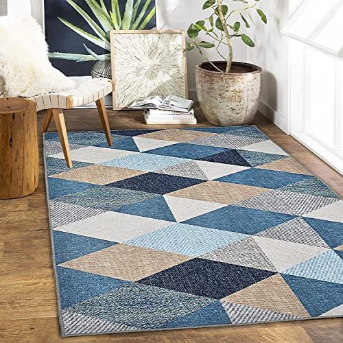 ishro home 3 x 5 Feet 3D Jet Multi Printed 3D Jet Premium Carpet Rug Runner and Carpets for Bedroom/Living Area/Home with Anti Slip Backing (3x5 ft, Crystal)