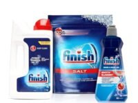 Finish Dishwasher Rinse Aid Liquid, Shine & Dry - 400ml + Dishwasher Salt - 2Kg + Dishwasher Detergent Powder- 1Kg  | World's #1 Recommended Dishwashing Brand