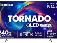 Hisense 164 cm (65 inches) Tornado Series 4K Ultra HD Smart QLED TV 65E7K PRO (Dark Grey) | HSR 240 Mode | HRD 10+ | Game Mode Pro