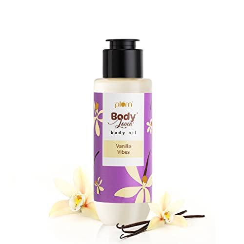 Plum BodyLovin' Vanilla Vibes Body Oil | Intense Moisture & Instant Glow | Long Lasting Warm Vanilla Fragrance | Non-Greasy & Lightweight | Soft & Nourished Skin | For Dry To Very Dry Skin (100 ml)