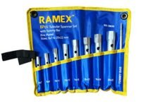 Ramex Tubular Box Wrench 6x7mm To 20x22mm, Tubular Box Spanner, Tube Spanner Wrench, Bike Wrench Set, Metric Socket Set Of 8 Pcs (Blue And Yellow Pouch Packing)