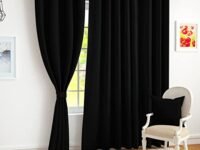 Story@Home Blackout Curtains 7 Feet Long Set of 1 Room Darkening Door Curtain Plain, Black