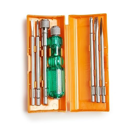 TAPARIA Screw Driver Set with Bulb - 840 (Neon, Silver and Green)