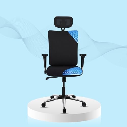 The Sleep Company SmartGRID Onyx Ortho Chair for Home & Office |Adjustable Lumbar Support for Ergonomic Sitting Posture | Ergonomic Chair | Made in India|Multiple Adjustments Mechanism(Classic Black)