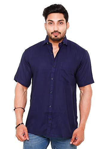 Twist99 Men's Plus Size Shirts Big Tall Short Sleeve Cotton Shirt for Men 2XL to 8XL