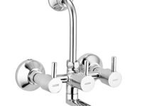 ALTON GRCL3910 Brass Wall Mixer With Provision For Over Head Shower and 190mm Long Bend Pipe (Chrome)