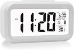 Alarm clock, digital clock, table clock for Students, watch timer for study, Home, Office, Bedroom, kitchen, loud desk alarm clocks for heavy sleepers with Automatic Sensor, Time, Date & Temperature