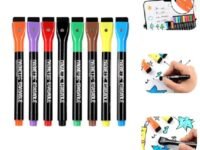 AstonAndia 8PCS Magnetic Dry Erase Markers White Board Marker Fine Tip Dry Erase Markers 8 Colors Markers for White Board Erasable Board Marker Magnetic Markers for Kids