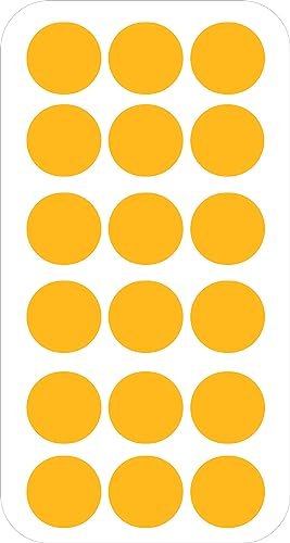 BlackDreams® 1800 Piece Mix Color 25mm (1 Inch) Round Dot Sticker Self Adhesive Labels Writable Surface for Kids Activity, File Classification, Calendar Planner, Organizing (Golden Yellow)