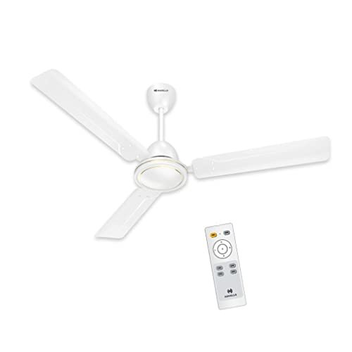 Havells 1200mm Glaze BLDC Motor Ceiling Fan | Remote Controlled, High Air Delivery Fan | 5 Star Rated, Upto 60% Energy Saving, 2 Year Warranty | (Pack of 1, White)