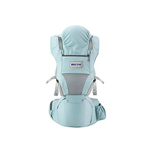 MEDITIVE Baby Carrier with Detachable Hip Seat (3 in 1),Ergonomically Designed, Newborn (0-36 Months), Blue