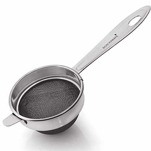 SignoraWare Kitchen Tools Stainless Steel(Food Grade) Steelo Tea Strainer/Chai Chhalni/Coffee Strainer/Tea Filter/Juice and Oil Filter with Stainless Steel DOUBLE MESH No.1 (Dia 7 cm)