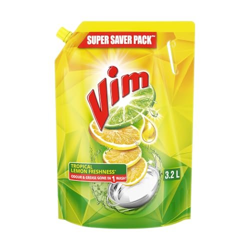 Vim Dishwash Liquid 3.2L | Removes 100+ Odours & Grease in 1 wash