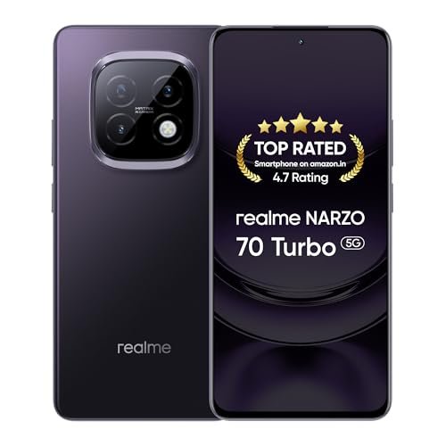 realme NARZO 70 Turbo 5G (Turbo Purple,6GB RAM,128GB Storage) | Segment's Fastest Dimensity 7300 Energy 5G Chipset | Motorsports Inspired Design