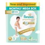 Pampers Premium Care Pants, Extra Large size baby Diapers, (XL) 72 Count,12-17kg, Softest ever Pampers Pants