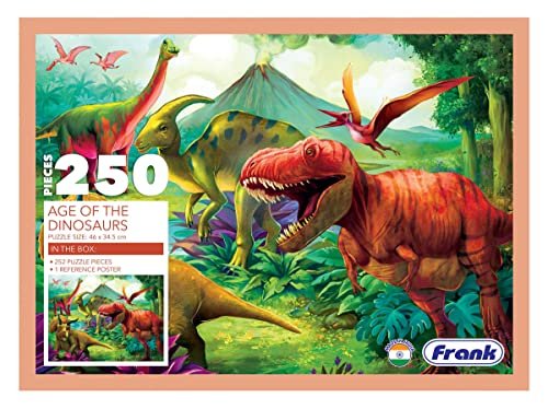 Frank Age of The Dinosaurs Jigsaw Puzzle (250 Pieces) for Kids Above 9+ Years - Fun & Challenging Brain Booster Games | Educational Puzzle for Focus and Memory -34506