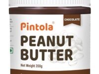 Pintola Peanut Butter Chocolate Flavour Creamy 350g - 18.6g Protein & 5.2g Dietary Fiber, Made with Premium Roasted Nuts & Cocoa, Gluten Free, Zero Cholesterol & Trans Fat, Vit E & B3, Dark Chocolate