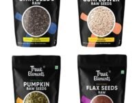 True Elements Edible Seeds Combo 700G (Chia Seeds 150G + Sunflower Seeds 150G + Pumpkin Seeds 150G + Flax Seeds 250G) - Healthy Seeds | Seeds For Eating