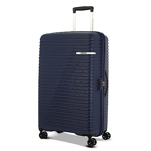 American Tourister Liftoff 79 Cms Large Check-in Polypropylene Hard Sided Double Spinner 4 Wheel Luggage/Trolley Bag/Suitcase (Midnight Blue)