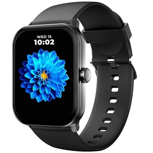 beatXP Nexus 1.78” Super AMOLED Display Bluetooth Calling Smart watch, Metal Body, Rotary Crown, 368*448px, 1000 Nits, 60Hz refresh rate, 100+ Sports modes, 24/7 Health Tracking, IP68 (Electric Black)