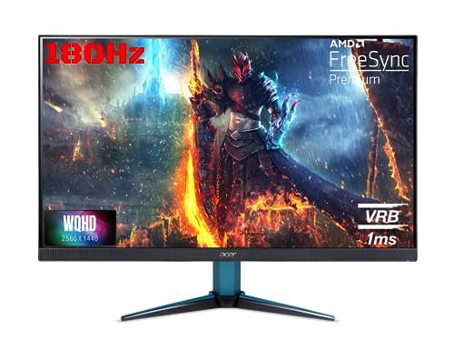 Acer Nitro Vg271U M3 27 Inch IPS Wqhd 2560X1440 Pixels Gaming Backlight Led LCD Monitor|180Hz Refresh Rate|0.5 Ms Response|Dci-P3 95%,Hdr10 Support|2X Hdmi,1X Dp|Eye Care|Stereo Speakers,Black