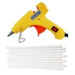 20W 20 WATT 7MM HOT MELT Glue Gun with ON Off Switch and LED Indicator (Free 10 Transparent Glue Sticks)