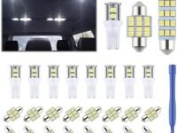 24 Pieces Dome Light LED Car Interior Bulb Kit Set 194 T10 DE3175 578 31mm 42mm Bulbs Interior Replacement Lights for Car Map License Plate Door Side Marker Cornering Trunk Light - White