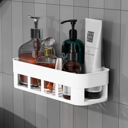 ADL PASSION Wall Mounted Plastic Self Adhesive Bathroom Shelf/Bathroom Organizer/Bathroom Accessories/Bathroom Shelf for Wall/Wall Mounted Shelf (White)