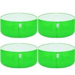ANANDI GREEN'S Premium HDPE Uv Protected 260 GSM Round Shaped Green Colour Plants Grow Bags Suitable for Terrace and Vegetable Gardening 15x9 Inch Pack of 4 Plant Bag