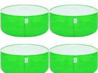 ANANDI GREEN'S Premium HDPE Uv Protected 260 GSM Round Shaped Green Colour Plants Grow Bags Suitable for Terrace and Vegetable Gardening 15x9 Inch Pack of 4 Plant Bag